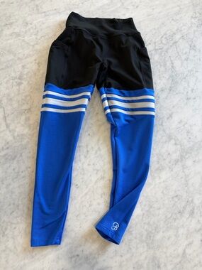 Bombshell Sportswear Perform Thigh High Leggings Black Sky Size L